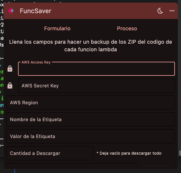 Formulario FuncSaver