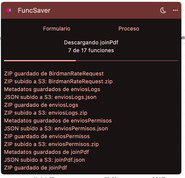 Proceso FuncSaver